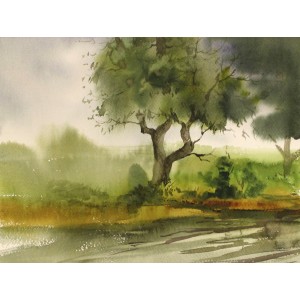 Arif Ansari, 11 x 14 Inch, Water Color on Paper, Landscape Painting, AC-AA-057